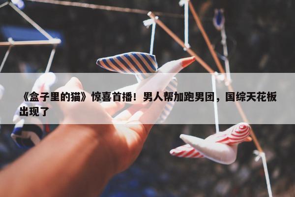 《盒子里的猫》惊喜首播！男人帮加跑男团，国综天花板出现了