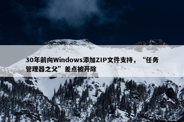 30年前向Windows添加ZIP文件支持，“任务管理器之父”差点被开除