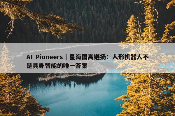 AI Pioneers｜星海图高继扬：人形机器人不是具身智能的唯一答案