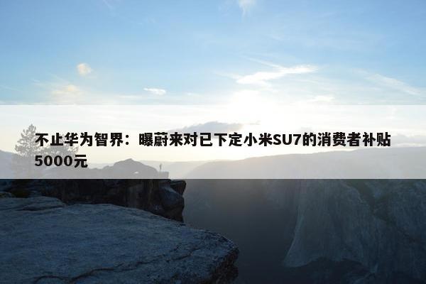 不止华为智界：曝蔚来对已下定小米SU7的消费者补贴5000元