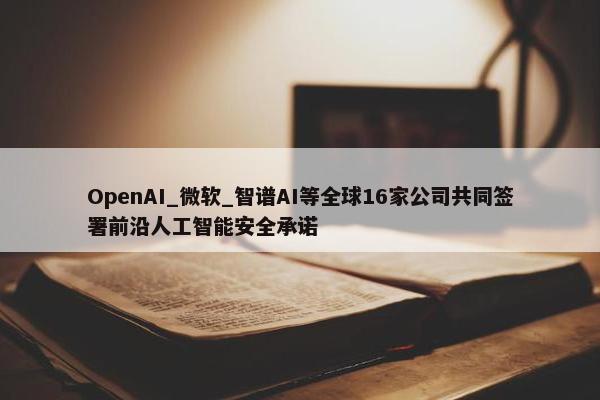 OpenAI_微软_智谱AI等全球16家公司共同签署前沿人工智能安全承诺