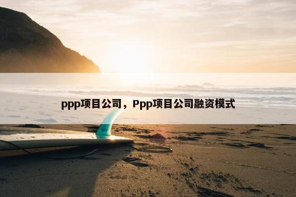 ppp项目公司，Ppp项目公司融资模式