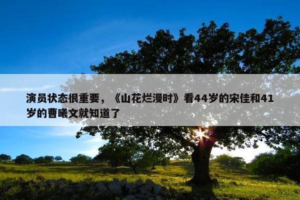 演员状态很重要，《山花烂漫时》看44岁的宋佳和41岁的曹曦文就知道了