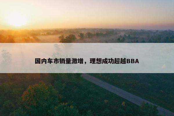 国内车市销量激增，理想成功超越BBA