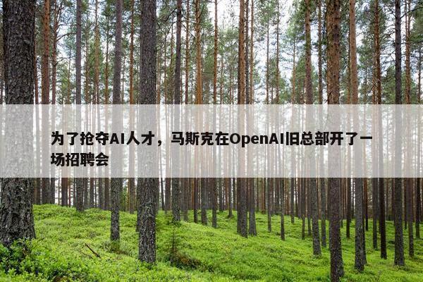 为了抢夺AI人才，马斯克在OpenAI旧总部开了一场招聘会