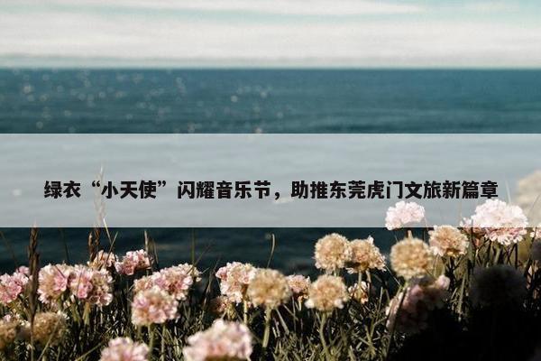 绿衣“小天使”闪耀音乐节，助推东莞虎门文旅新篇章