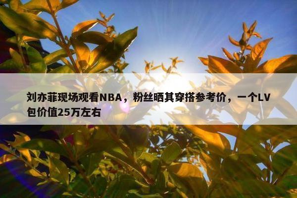 刘亦菲现场观看NBA，粉丝晒其穿搭参考价，一个LV包价值25万左右