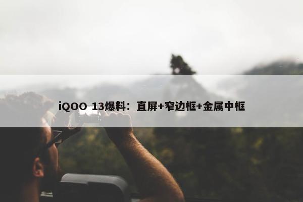 iQOO 13爆料：直屏+窄边框+金属中框